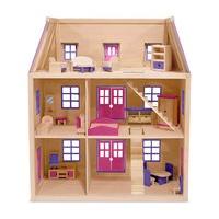 melissa doug multi level wooden dollhouse