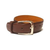 Mens Preston Chevron Arrow Leather Belt in Brown
