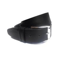 mens drew western embossed leather belt in black