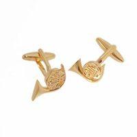 mens cufflinks in french horn design