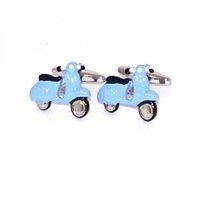 mens cufflinks in blue scooter design