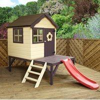 mercia kids snug pine playhouse with tower slide