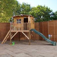 mercia kids rose playhouse with tower slide