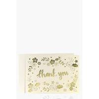 Metallic Thank You Card - cream