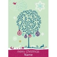merry christmas tree classic christmas card