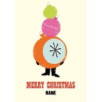 merry christmas baubles personalised christmas card af1110