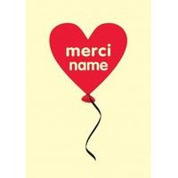 Merci Heart | Personalised Thank You Card