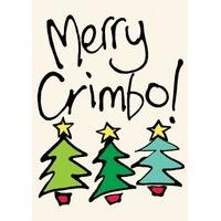 merry crimbo trees christmas card ll1136
