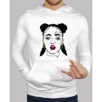 Men, hoodie, white