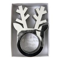 meri meri antler mirrored napkin rings