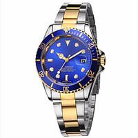 Men\'s Unisex Fashion Watch Wrist watch Calendar Noctilucent Quartz Stainless Steel Band Casual Luxury Silver