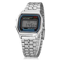 Men\'s Watch Women\'s Watch Dress Watch Multi-Function Square Digital LCD Dial Alarm Calendar Chronograph Alloy Band Wrist Watch Cool Watch Unique Watch