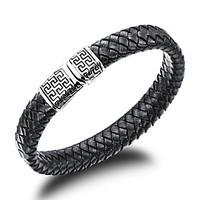 Men\'s Fashion Jewelry Steel Vintage Bangles Leather Cuff Bracelets Casual/Daily Accessories Christmas Gifts