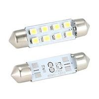 Merdia Festoon 41mm 8 x SMD 1210 LED White Light for Car Steering Light Bulb / Reading Lamp - (2 PCS)