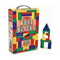 Melissa & Doug 100 Wood Building Blocks Set