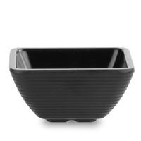 Melamine Square Ribbed Ramekin Black 3oz (Pack of 12)