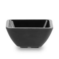 Melamine Square Ribbed Ramekin Black 2oz (Pack of 12)