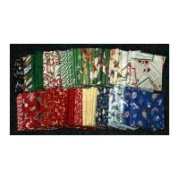 Merry Xmas Cotton Quilting Fabric Fat Quarters Assorted Colours