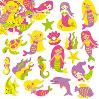 mermaid foam stickers pack of 120
