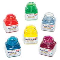 metallic porcelain paint pots set of 6