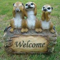 Meerkat Stands on the Welcome Card Ornament