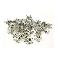 Metal Skull & Crossbones Buttons 20mm Silver