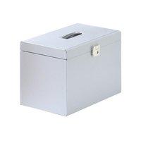 Metal Home File Box (A4/Foolscap) Silver for Suspension Files