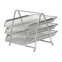 Mesh Front Load 3-Tier Letter Tray (Silver)