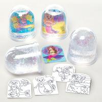 mermaid colour in snow globes box of 4