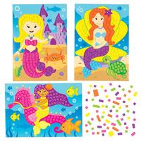 mermaid mosaic picture kits pack of 4