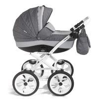Mee-Go Milano Classic White Chassis Travel System with Car Seat-Dove Grey