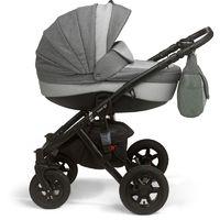 Mee-Go Milano Sport Black Chassis Travel System with Car Seat-Dove Grey