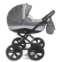 Mee-Go Milano Classic Black Chassis Travel System with Car Seat-Dove Grey