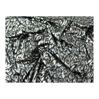 Metallic Foil Cheetah Animal Print Stretch Jersey Dress Fabric Black & Silver