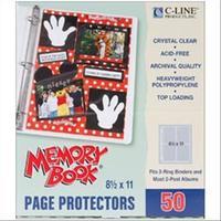 Memory Book Top-Loading Page Protectors 8.5X11-3-Ring & Postbound Use Clear 50/Pkg 245038