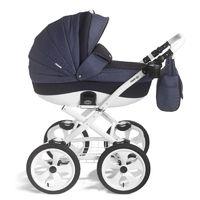 Mee-Go Milano Classic White Chassis Travel System with Car Seat-Heritage Blue