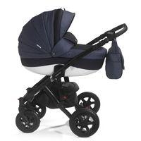 Mee-Go Milano Sport Black Chassis Travel System with Car Seat-Heritage Blue