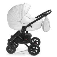 Mee-Go Milano Sport Black Chassis Travel System with Car Seat-Lily White