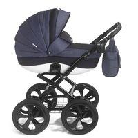 Mee-Go Milano Classic Black Chassis Travel System with Car Seat-Heritage Blue