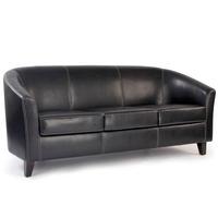 Metro Three Seater Tub Chair Metro - leather effect three seater tub sofa - Brown