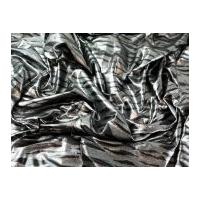 Metallic Foil Animal Print Stretch Jersey Dress Fabric Black & Silver