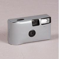 Metallic Silver Disposable Camera  Solid Colour Design