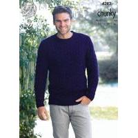 mens sweater and slipover in king cole magnum chunky 4282