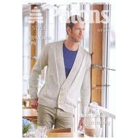 Mens Cardigan in Patons 100% Cotton 4 Ply (4052)