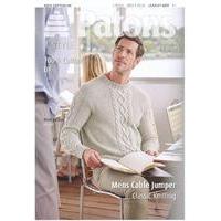 Mens Cable Jumper in Patons 100% Cotton DK (4057)