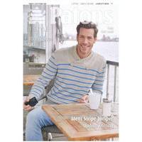 Mens Stripe Jumper in Patons 100% Cotton DK (4056)