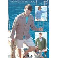 Men\'s and Boys Sweaters and Cardigan in Sirdar Cotton Rich Aran (7270) - Digital Version
