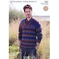 Mens Wrap Neck Sweater in Sirdar Sylvan Chunky (7482)