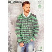 Mens Sweater in Stylecraft Swift Knit Stripes (9059)