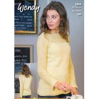 mesh sleeve sweater in wendy supreme luxury cotton dk 5884